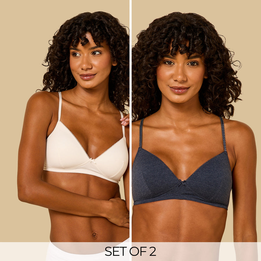 Pack of 2 - Padded A-frame Bra