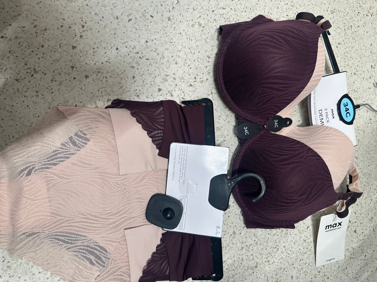 Pack of 2 - Textured Push-Up Wired Demi Bra