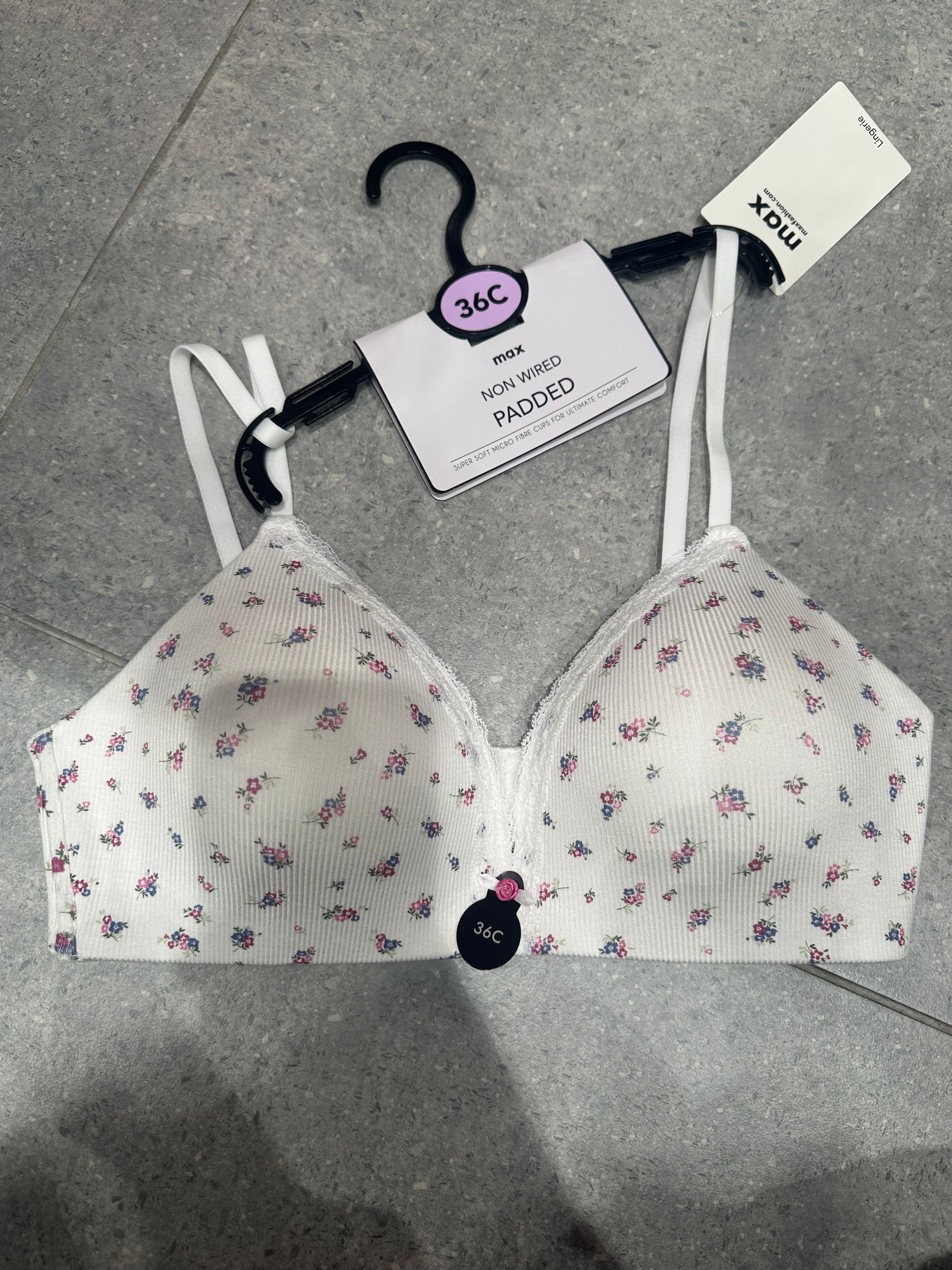 Floral Print Padded Non-Wired Bra