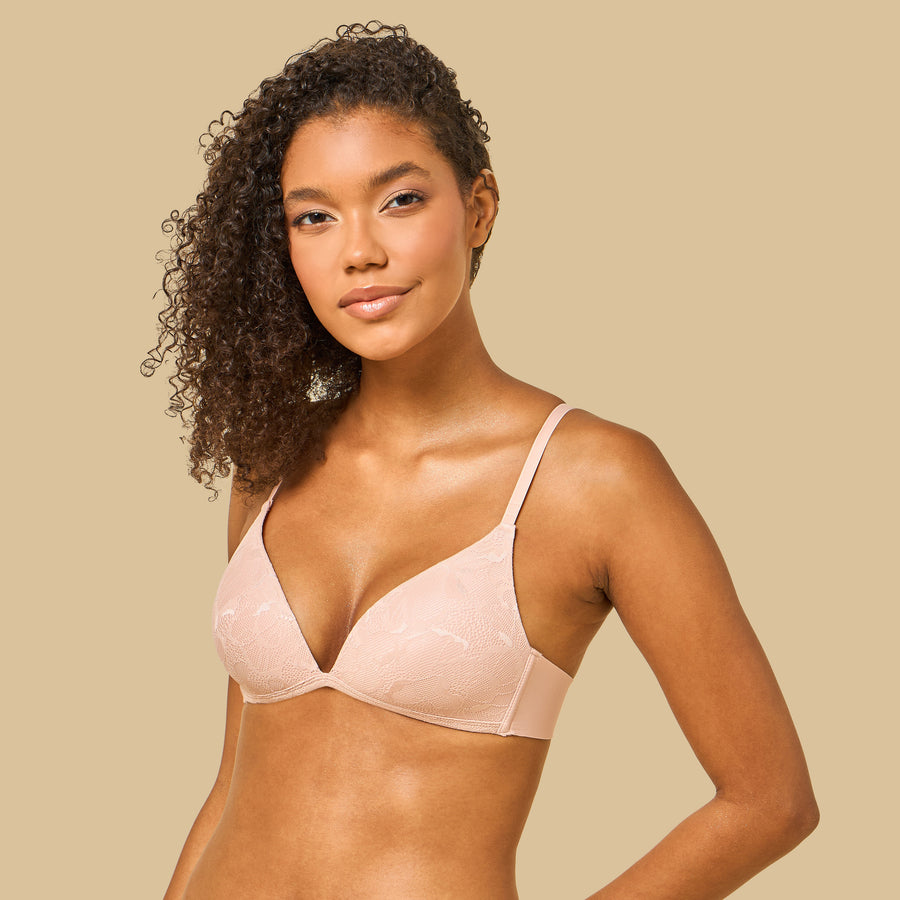 Floral Lace Padded Non-Wired A-frame Bra