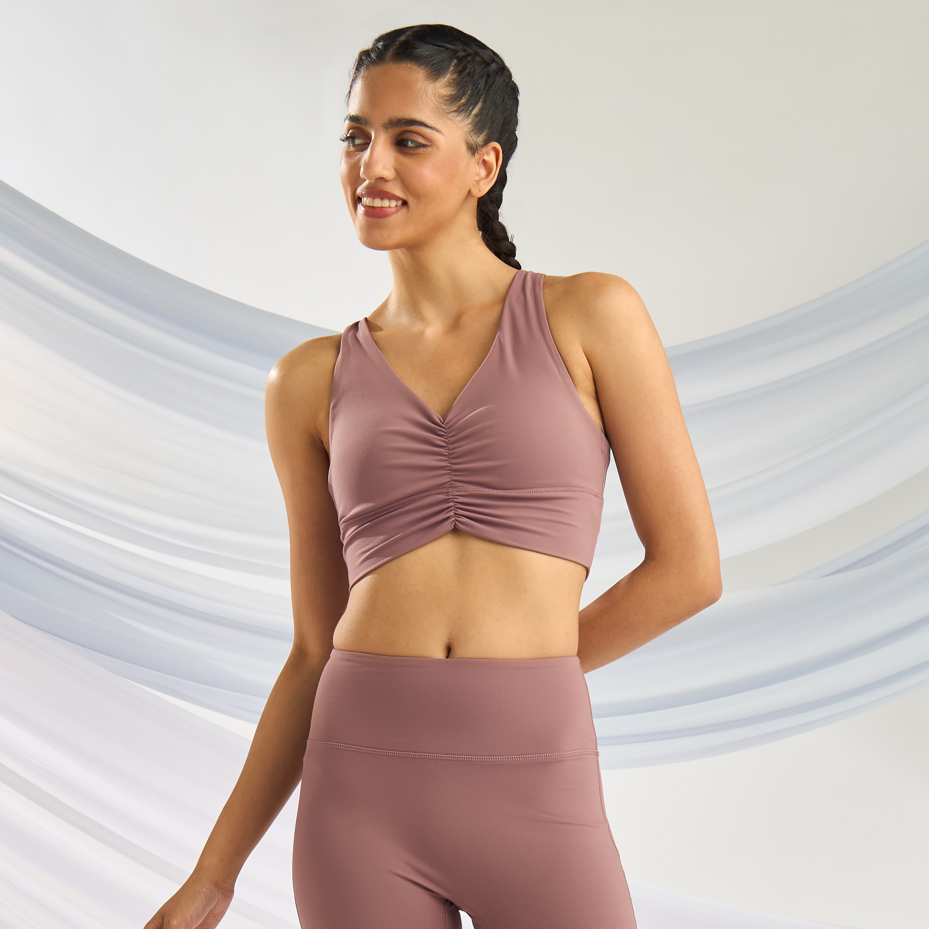 Ruched Medium Support Racerback Bra
