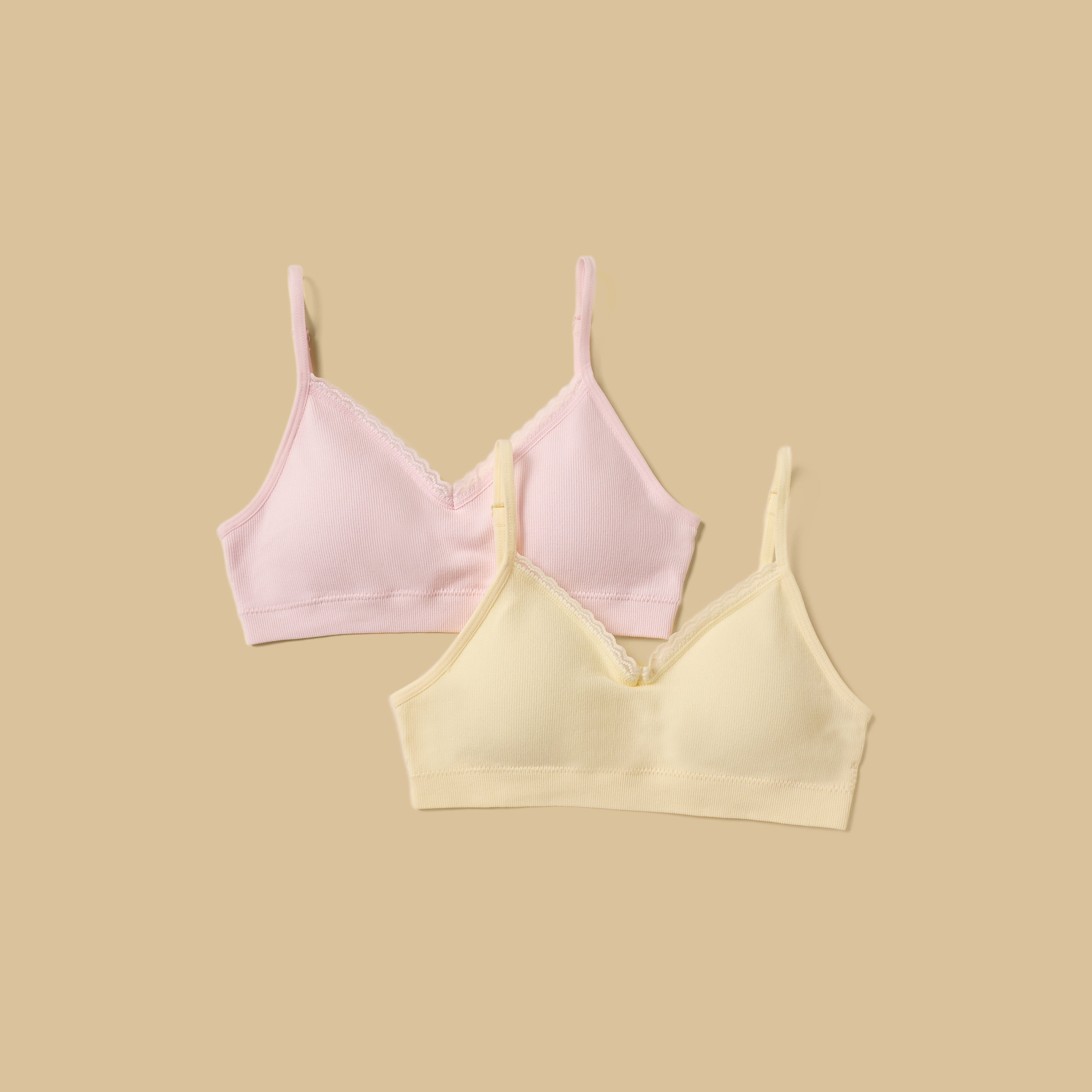Pack of 2 - Lace Trim Seamless Padded Trainer Bra