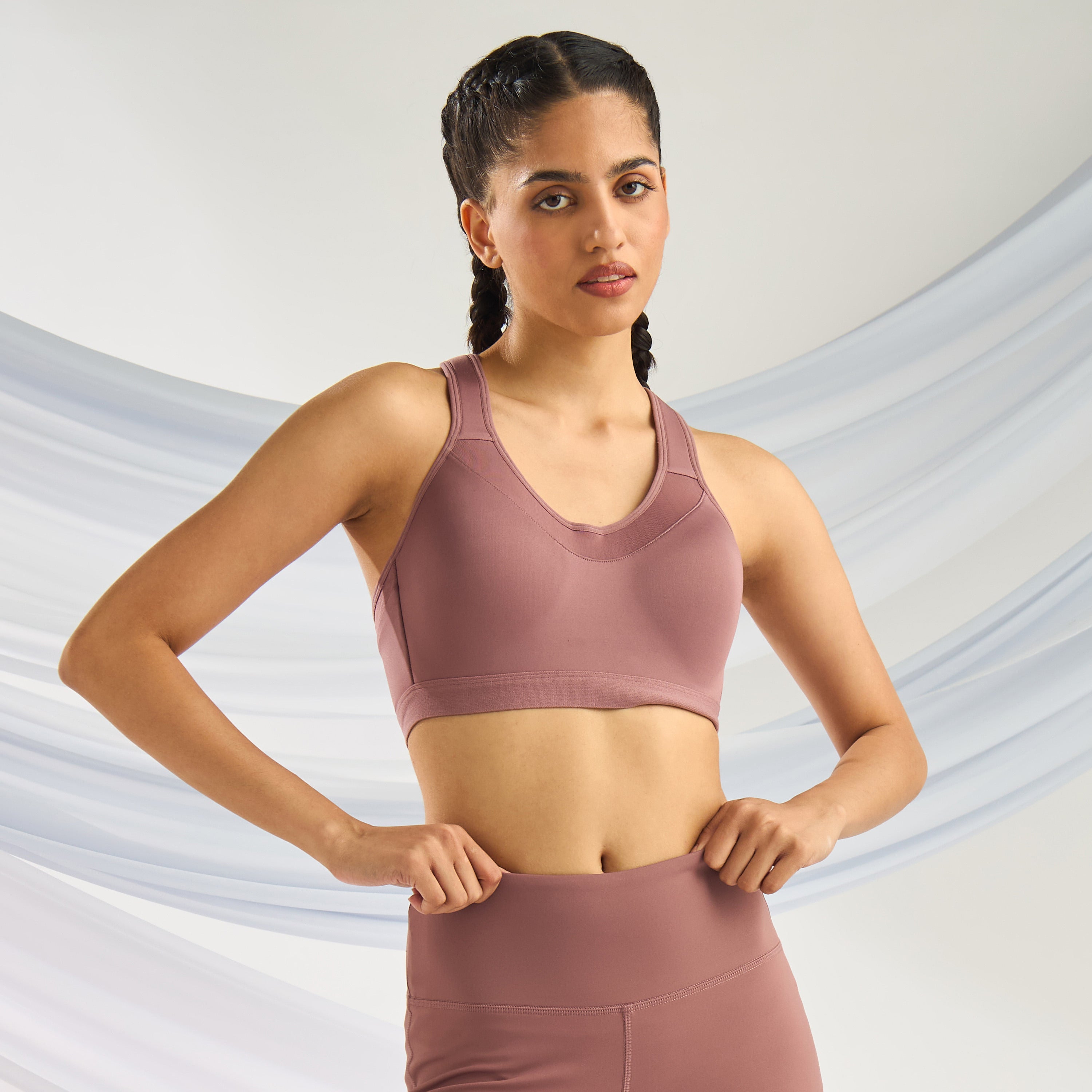 Mesh Panel High Support Sports Bra