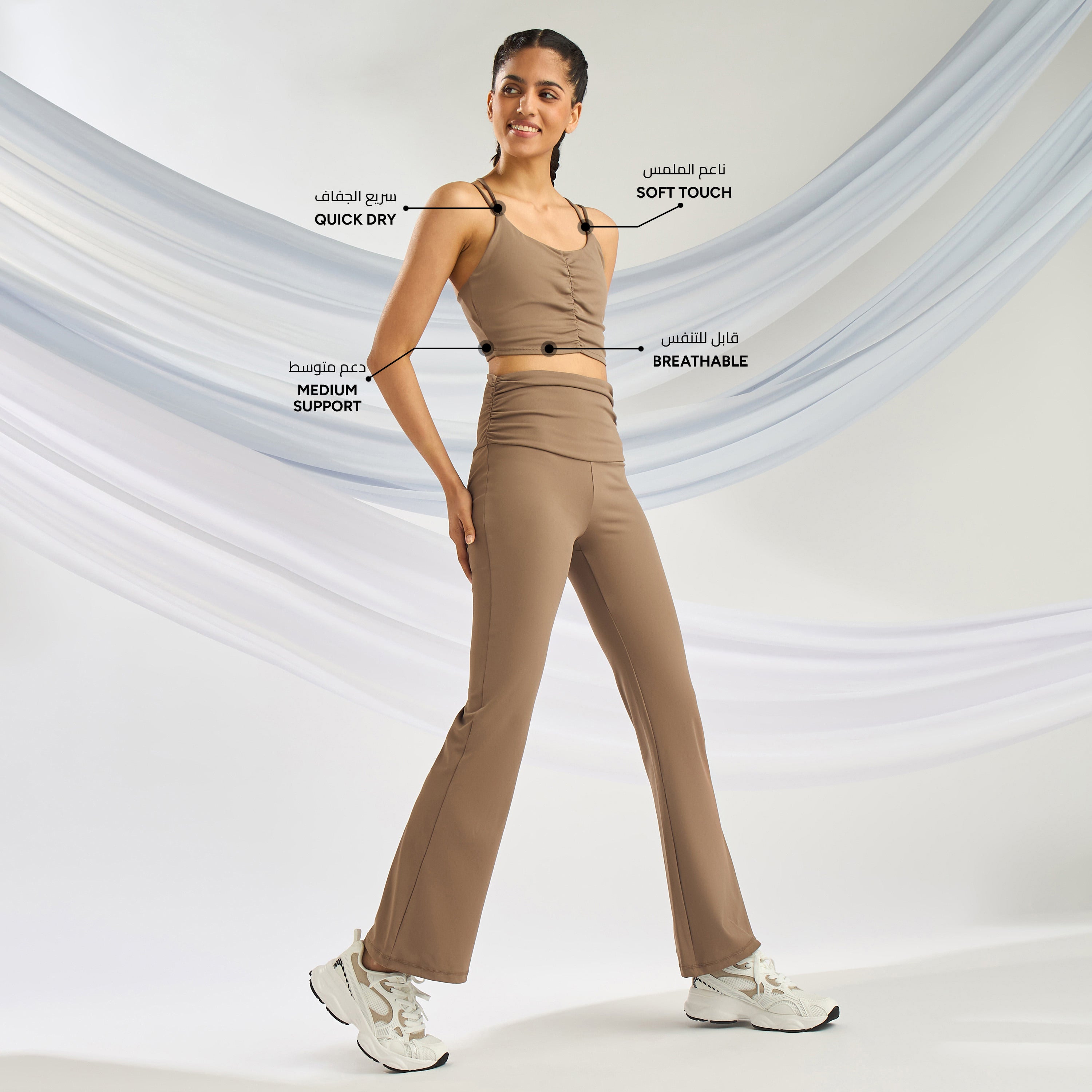 Ruched Medium Support Crop Top
