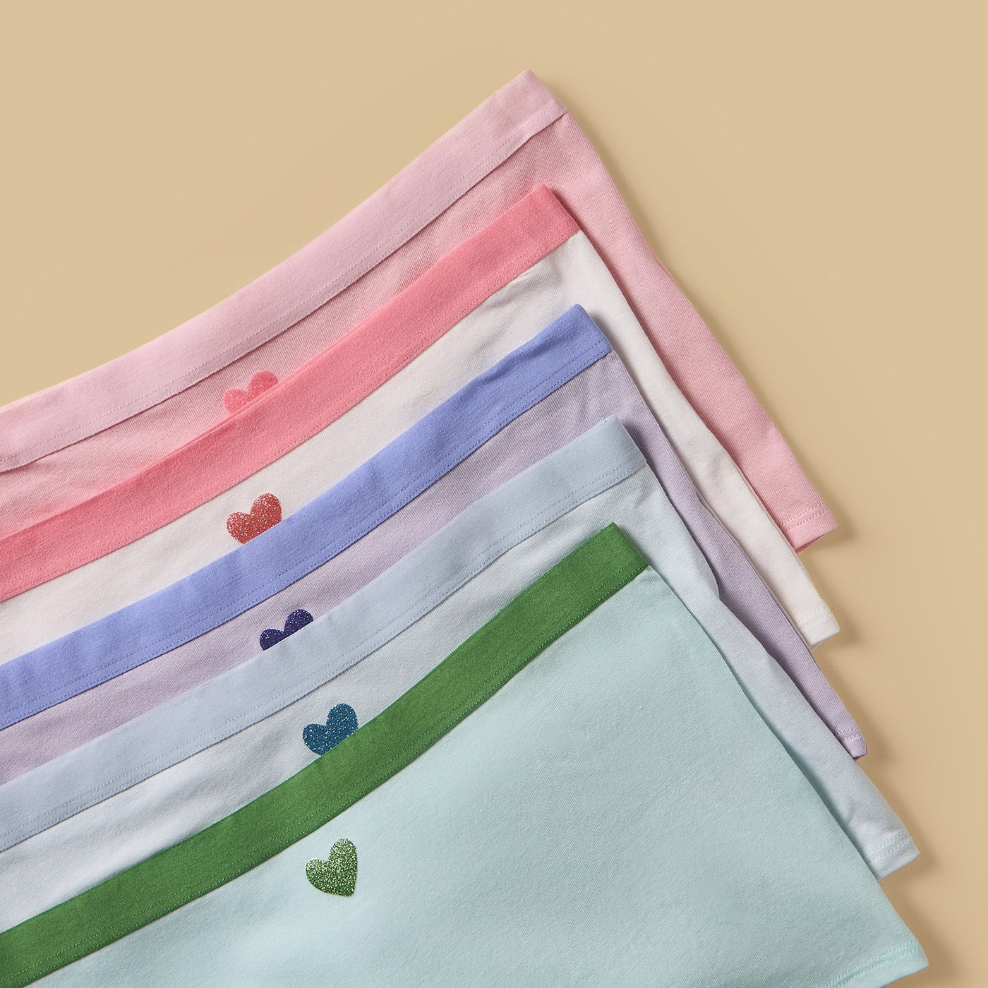 Pack of 5 - Heart Print Boyshorts