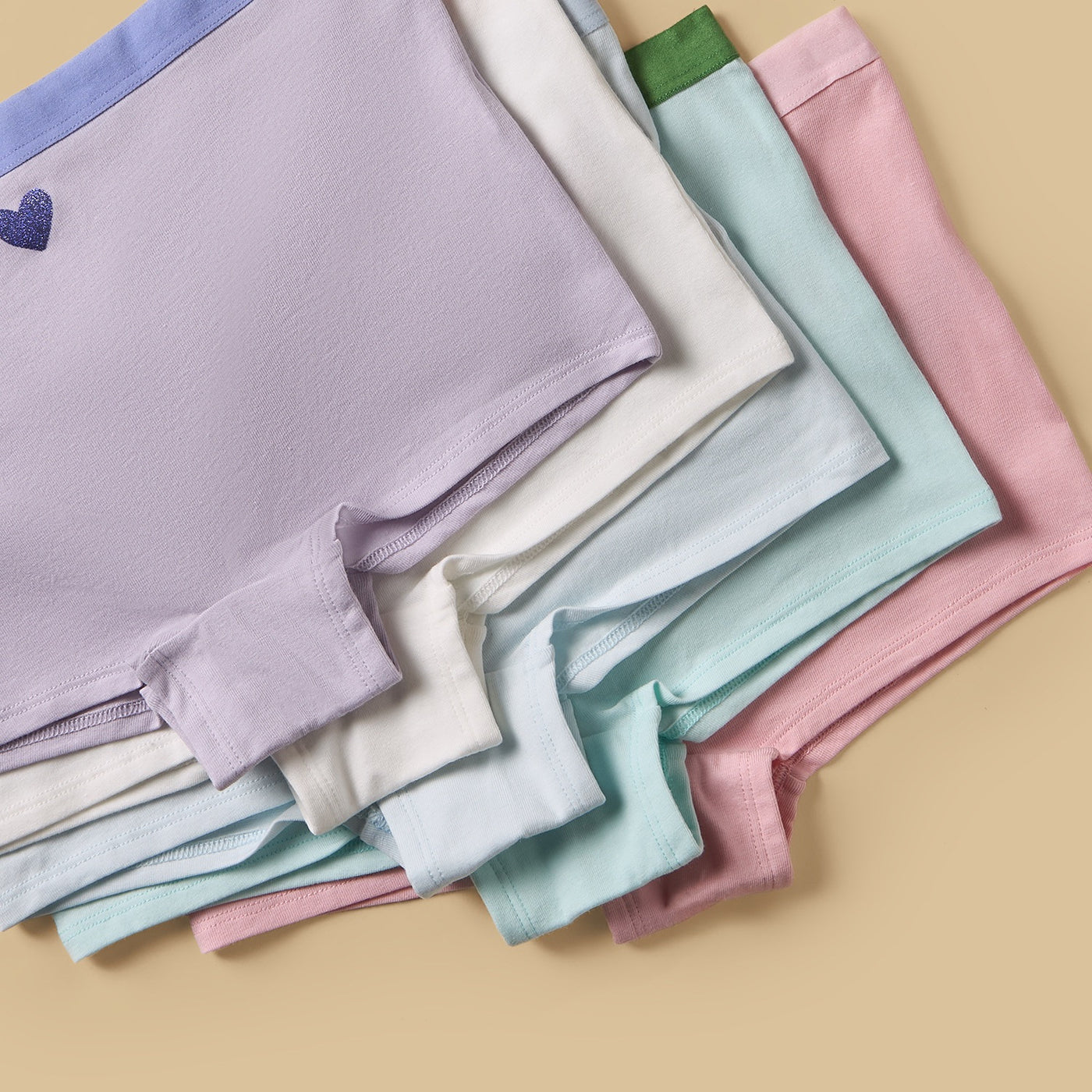 Pack of 5 - Heart Print Boyshorts
