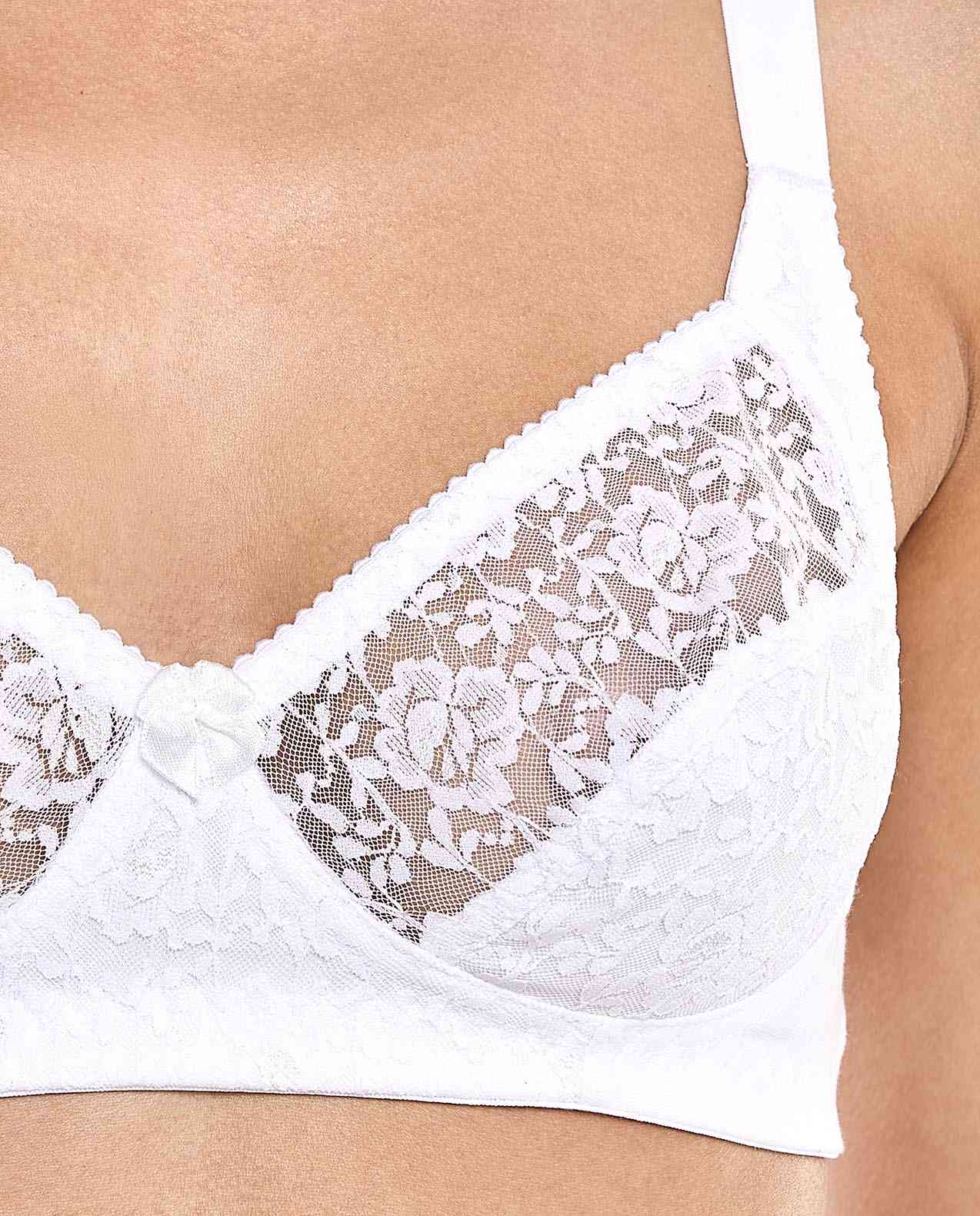 R&B  Lace Trim Non padded Bra with three Hooks