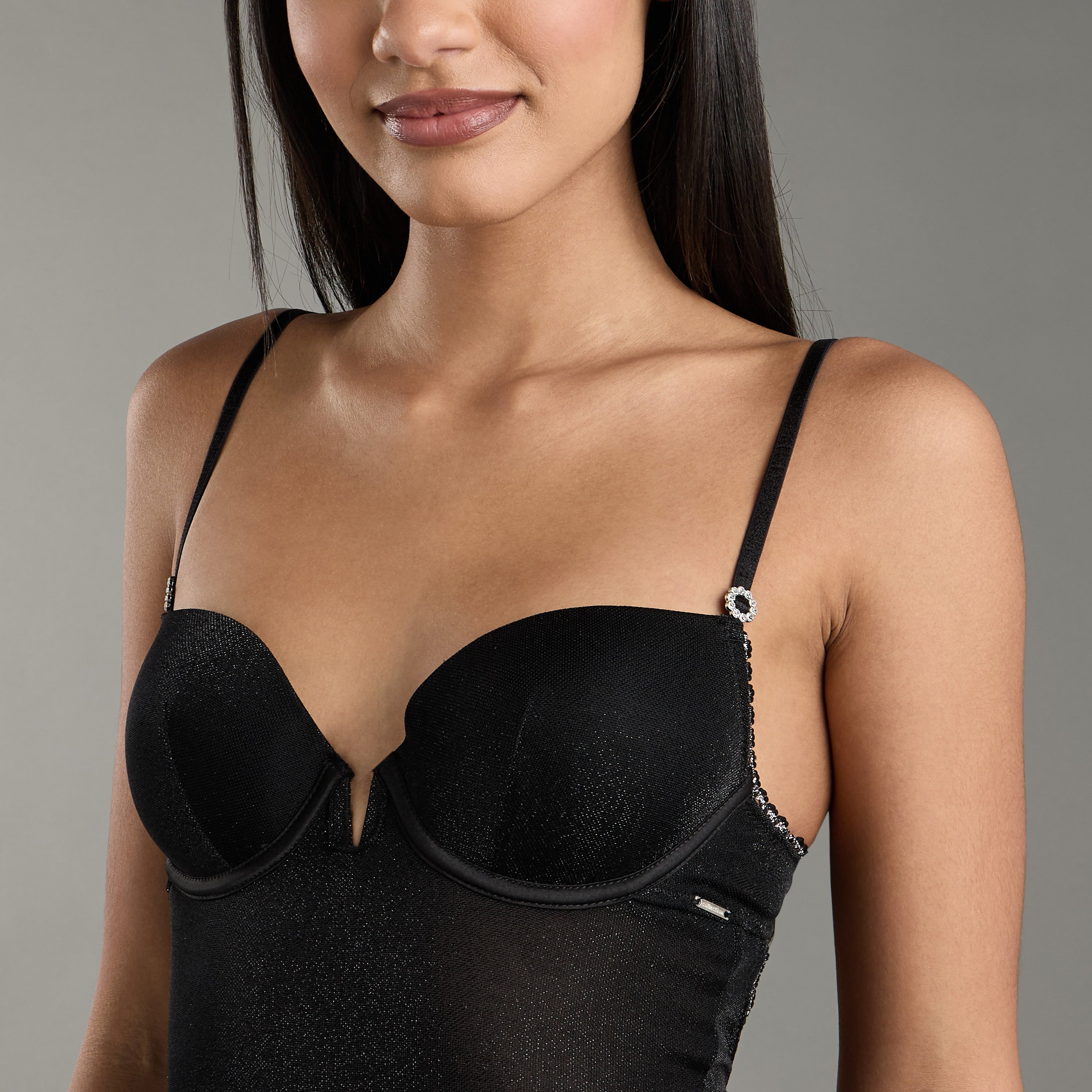 Shimmer Textured Demi Bodysuit