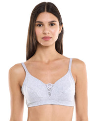 Pure Cotton Double layered  Lace Trim Non-Padded R&B BRA