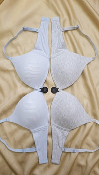 Pack of 2 - Lace Trim Padded Non-Wired A-frame Bra