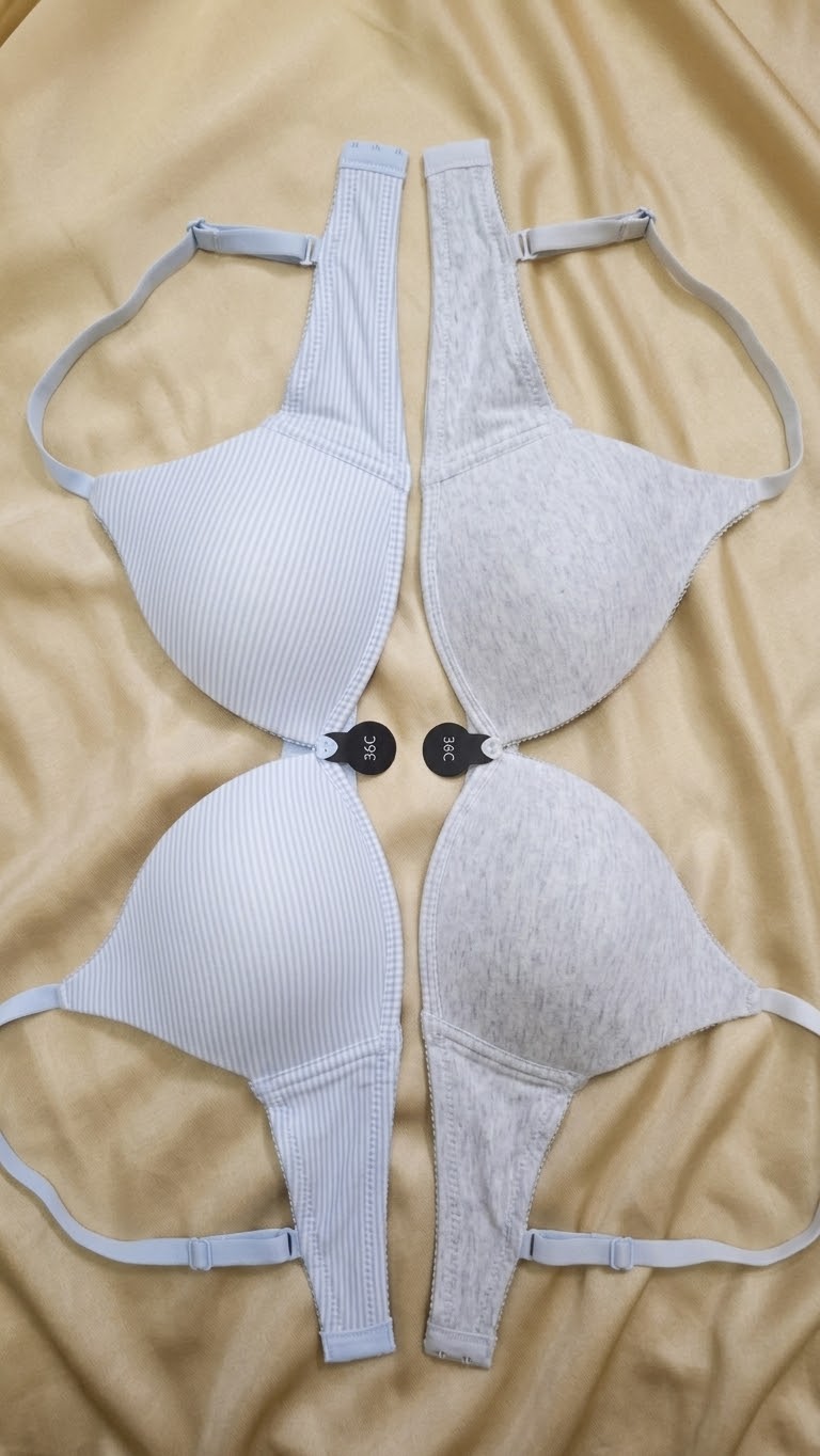Pack of 2 - Lace Trim Padded Non-Wired A-frame Bra
