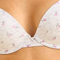 Pack of 3 - Ribbed Microfiber Padded Wired Plunge Bra