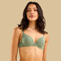 Pack of 3 - Ribbed Microfiber Padded Wired Plunge Bra