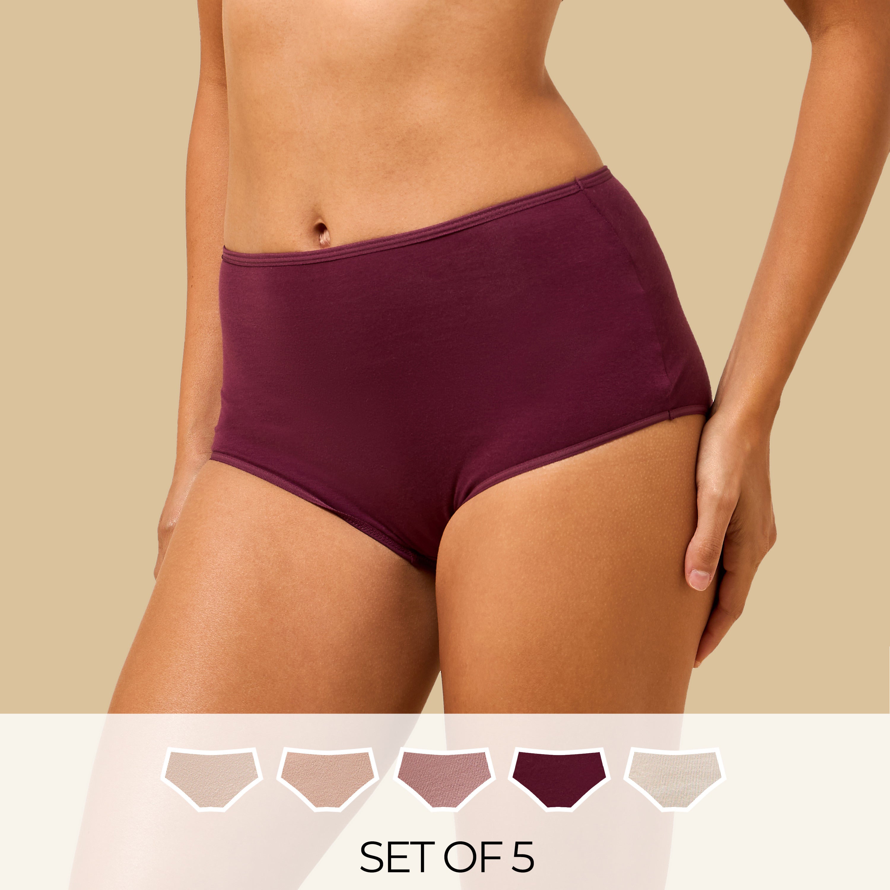 Pack of 5 - Plain Full Briefs