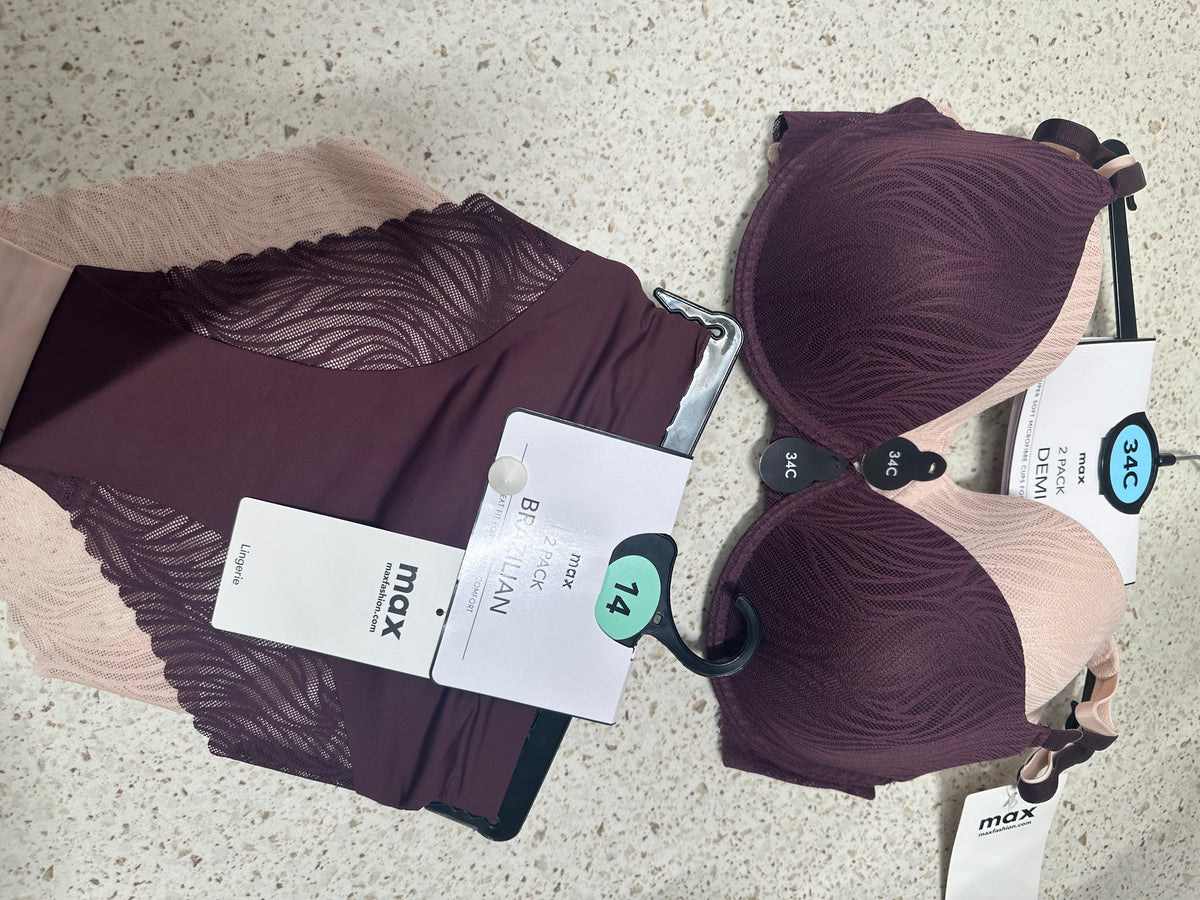 Pack of 2 - Textured Push-Up Wired Demi Bra
