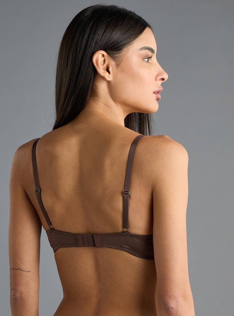 Pack of 2 - Plain  Satin Silk Demi Bra