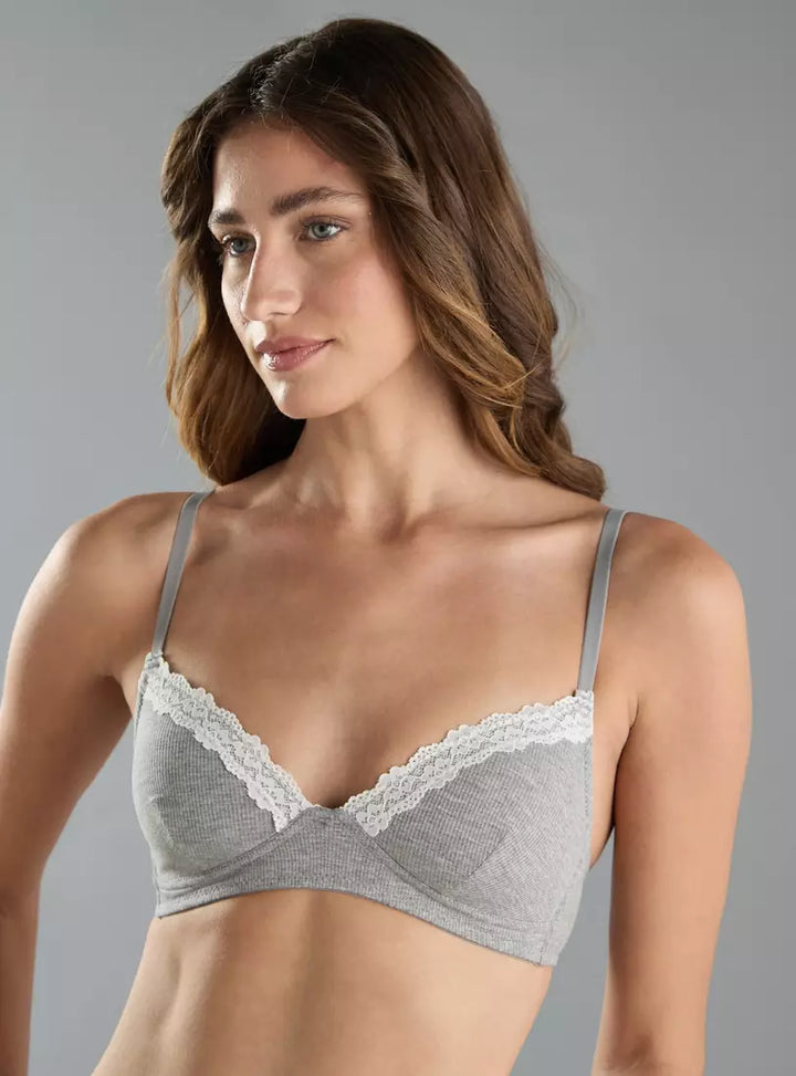 Lace Trim A-frame Comfort Bra