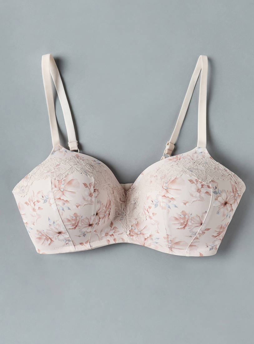 Floral Print Padded Bra