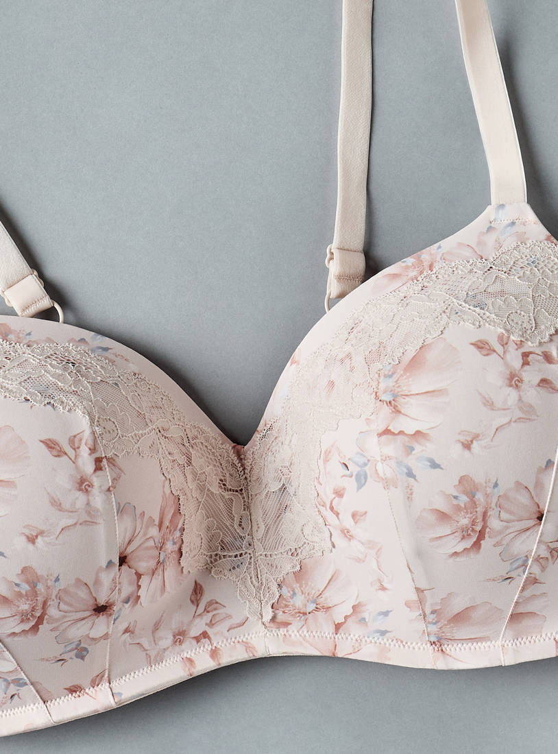 Floral Print Padded Bra