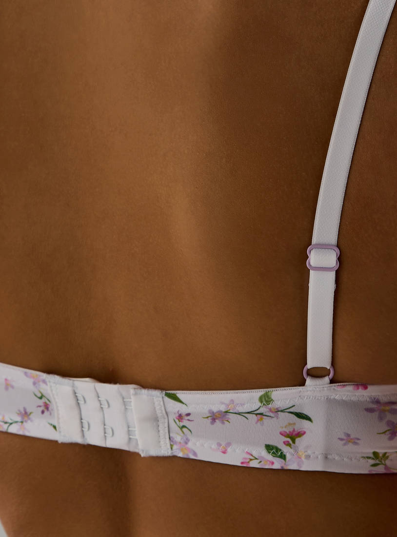 Floral Print Microfibre Demi Bra