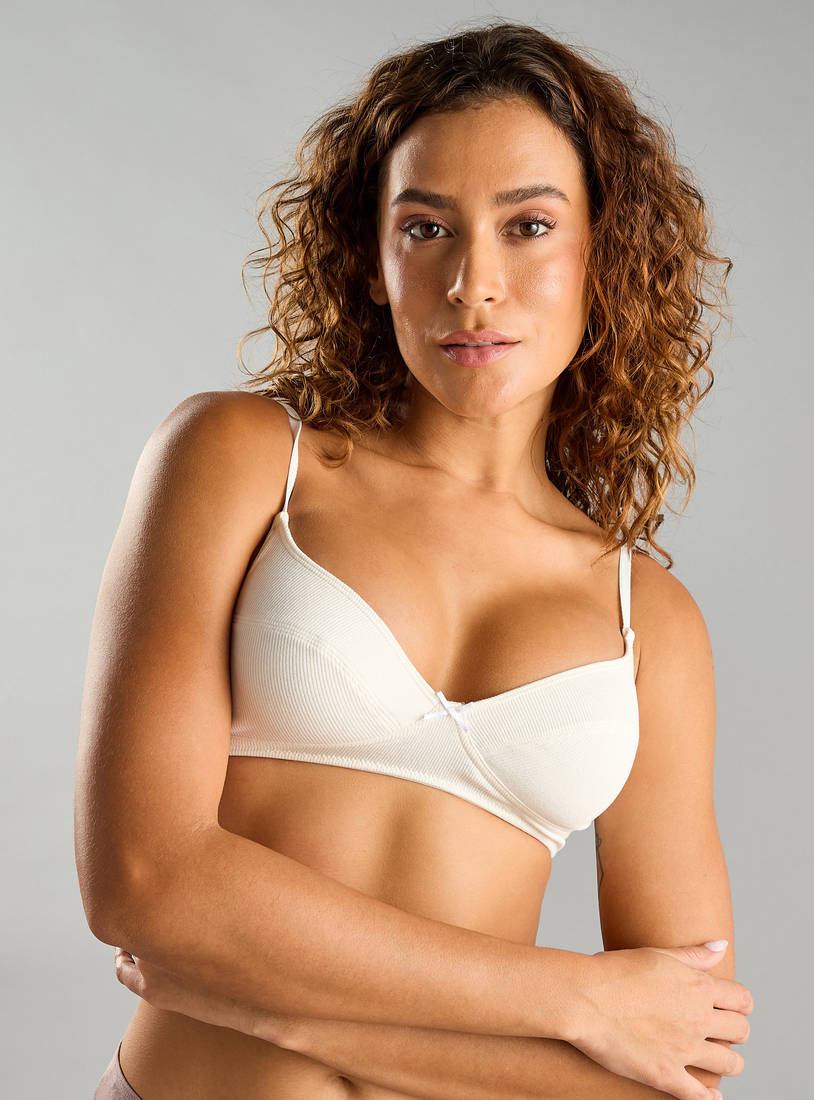 Pack of 2 - Ribbed cotton Non-Padded Non-Wired