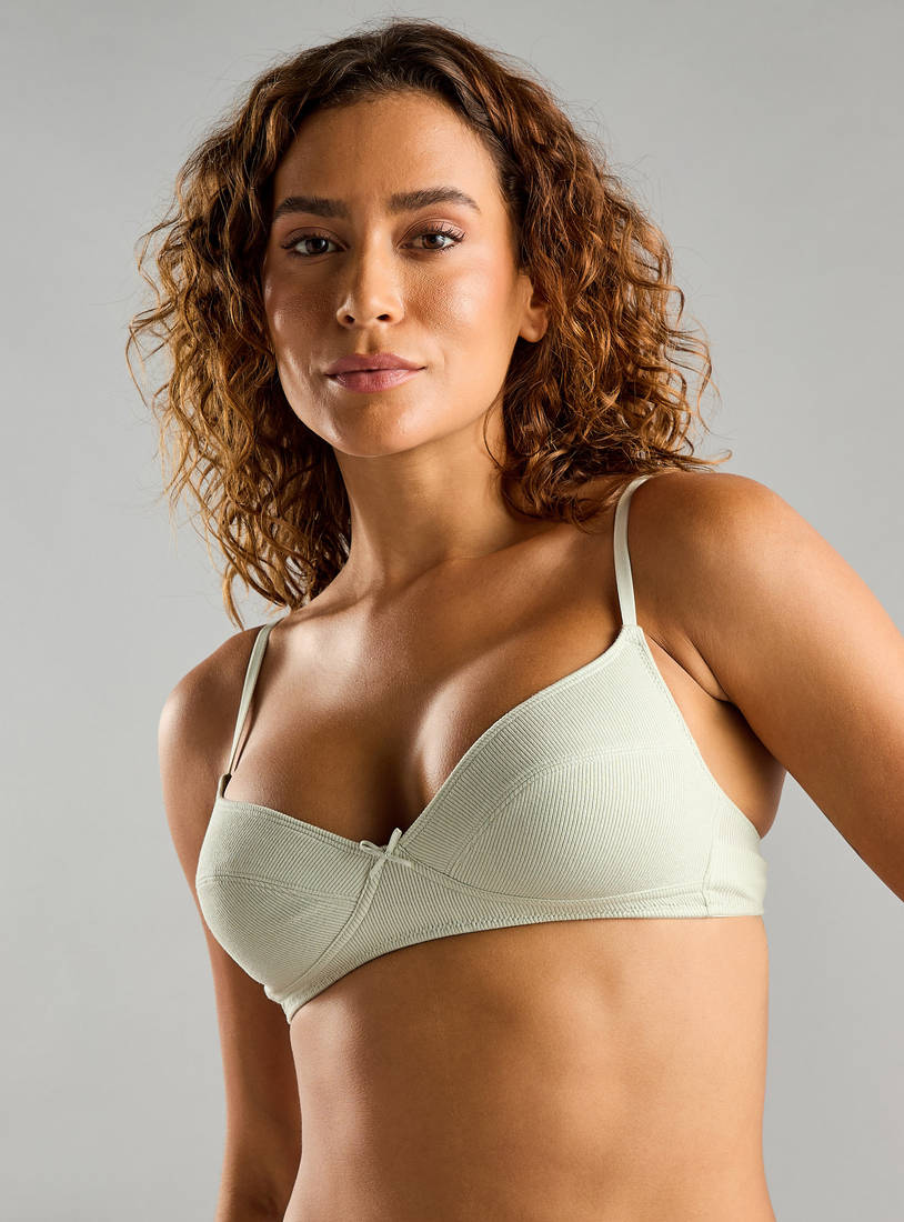 Pack of 2 - Ribbed cotton Non-Padded Non-Wired