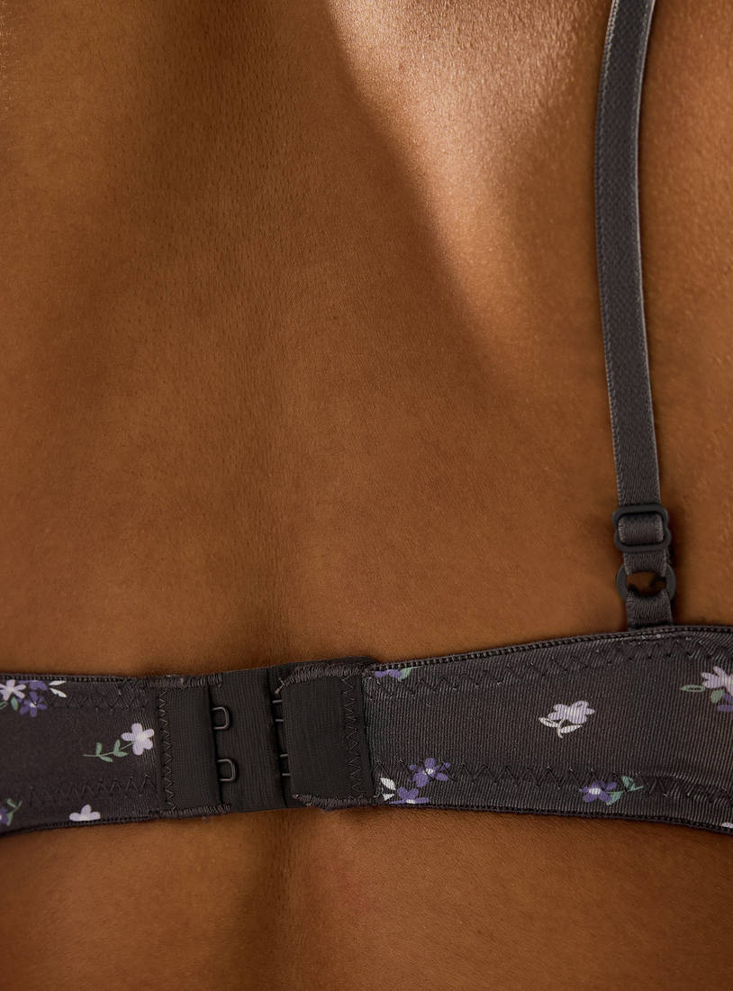 Pack of 2 - Assorted Padded Non-Wired A-frame Bra with Hook and Eye Closure