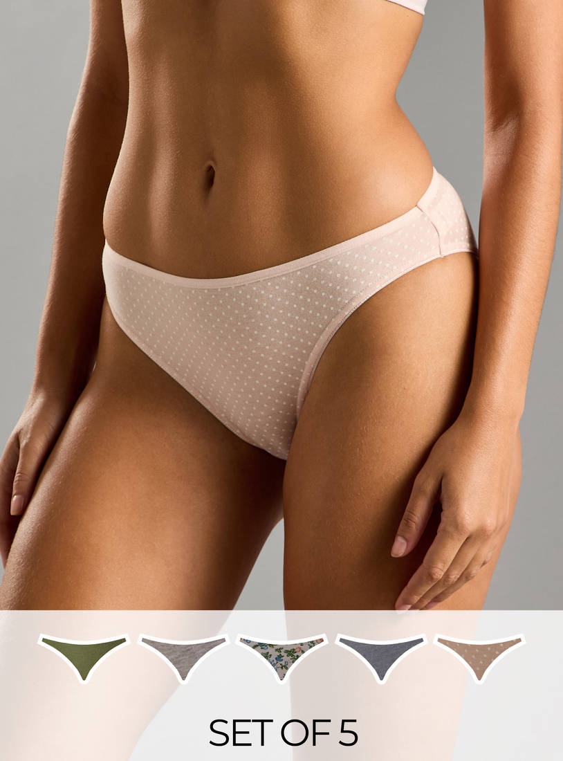 Pack of 5 - Assorted High Leg Briefs