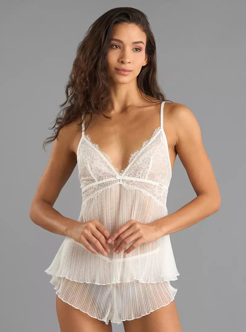 Lace Floral Textured Non-Padded Babydoll