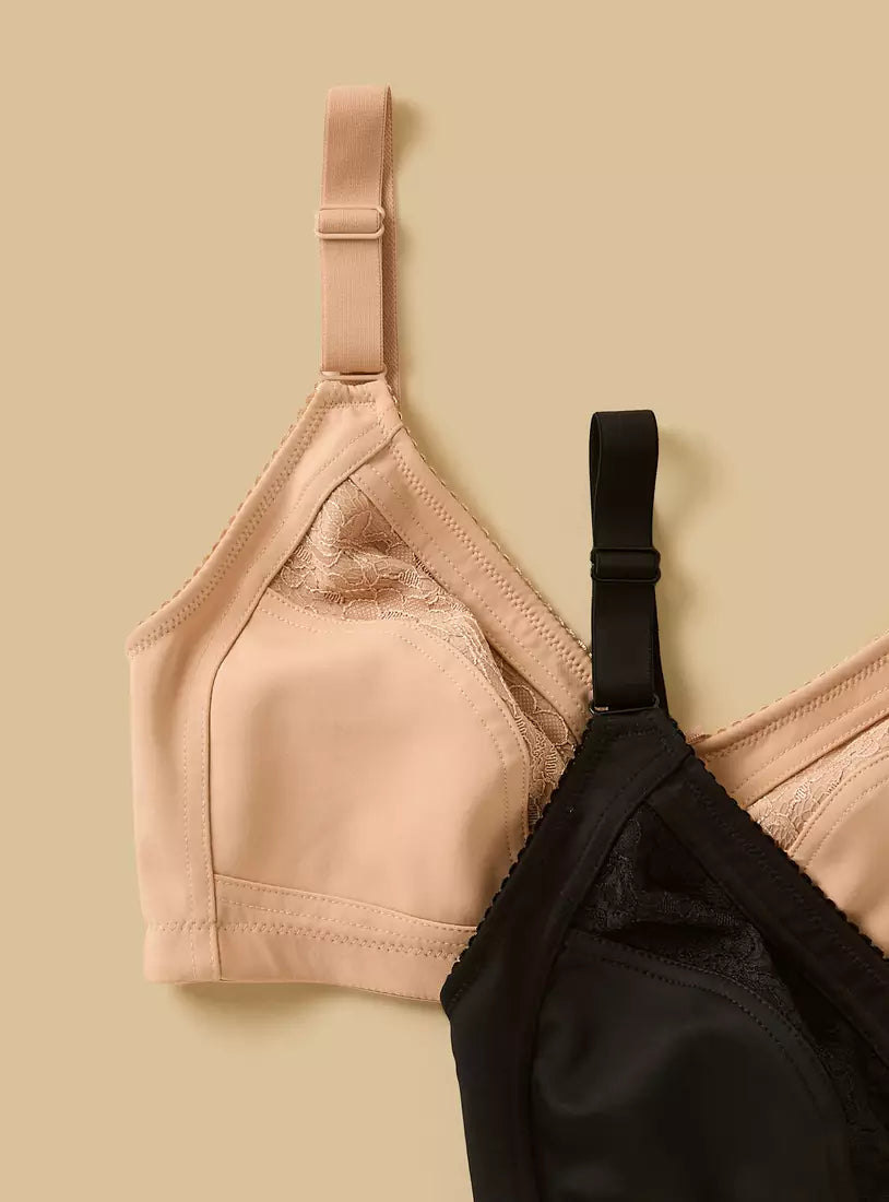 Pack of 2 - Plain Non-Padded Non-Wired Bra