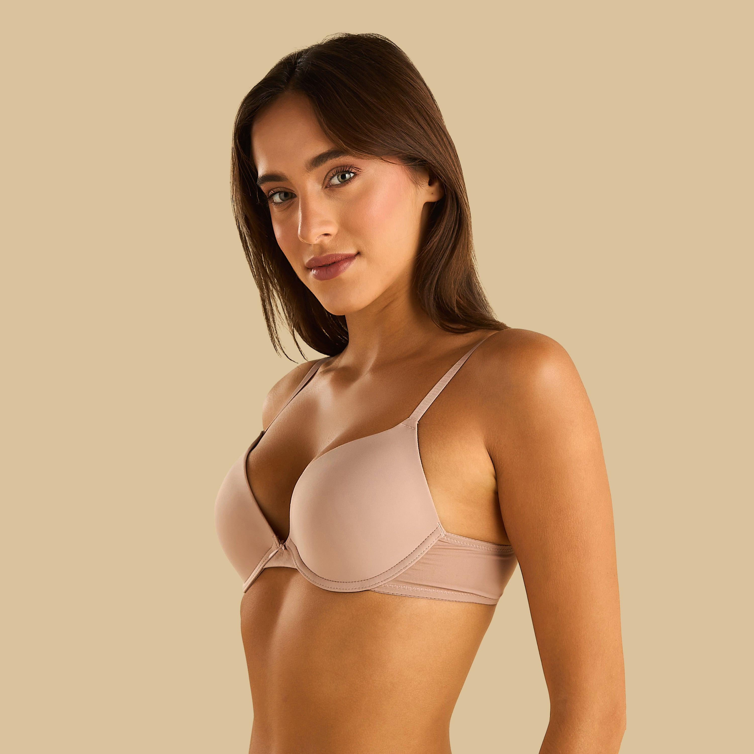 Pack of 2 - Microfibre Padded Wired Plunge Bra