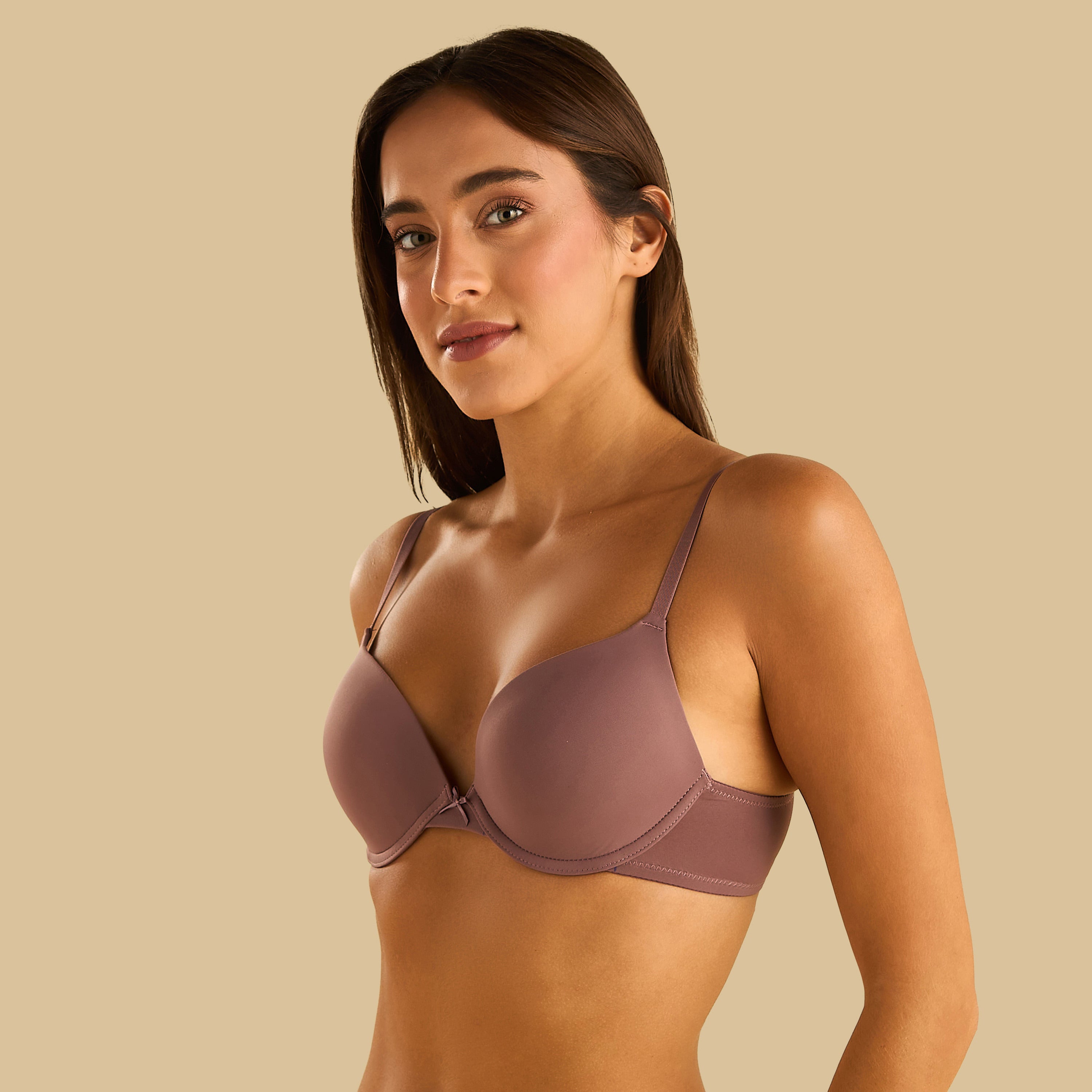 Pack of 2 - Microfibre Padded Wired Plunge Bra