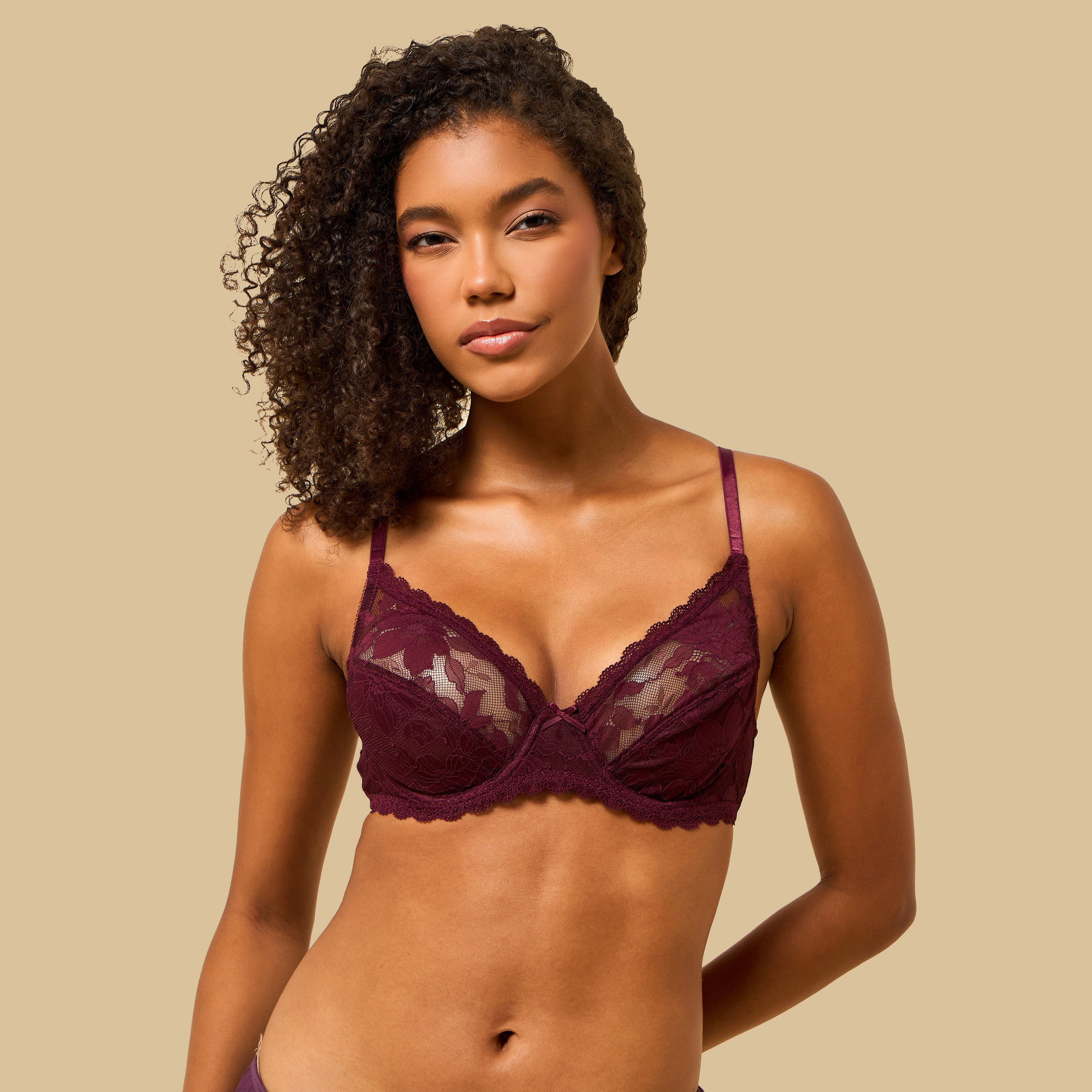 Lace Non-Padded Wired A-Frame Bra