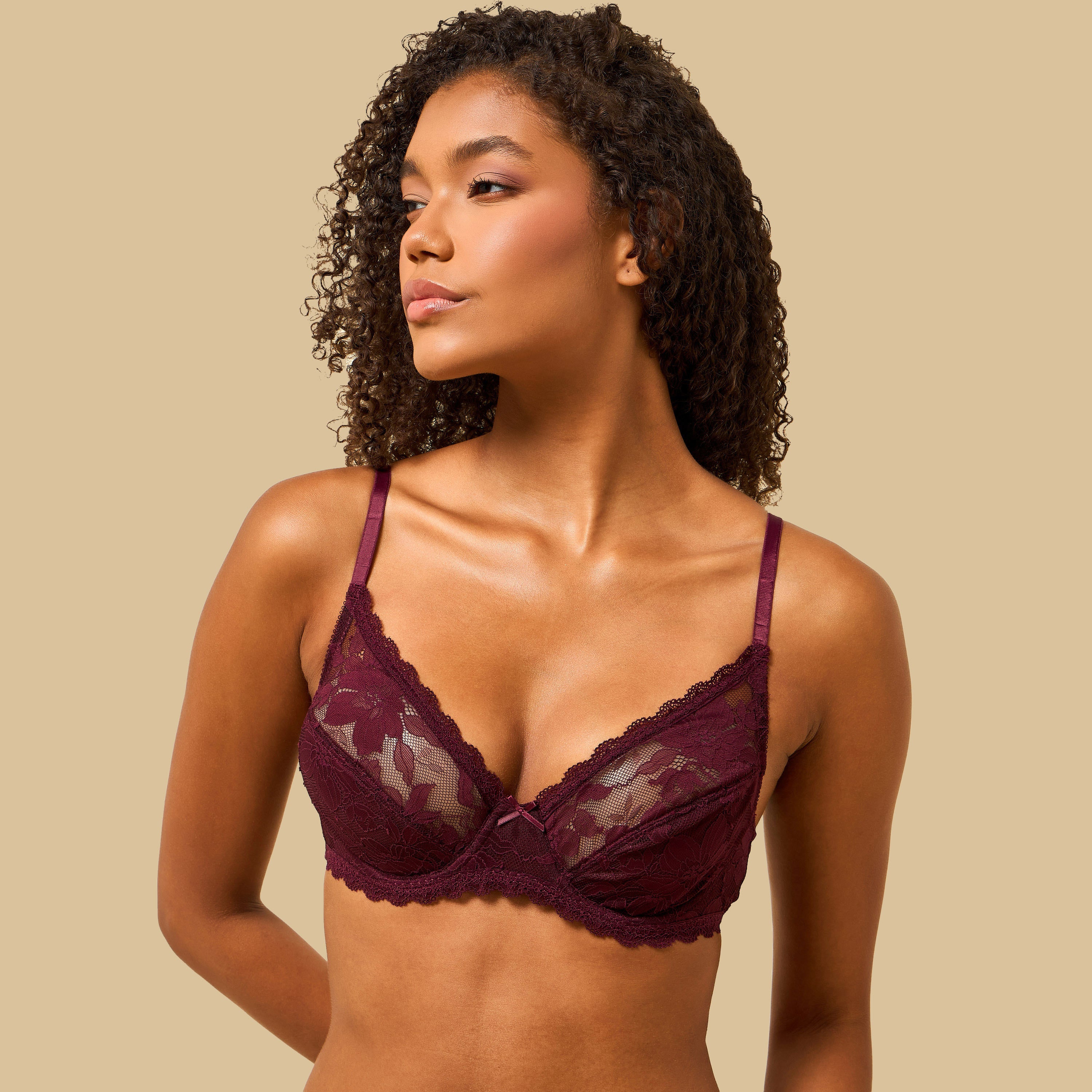 Lace Non-Padded Wired A-Frame Bra