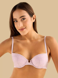 Lace Wired Demi Bra Pink