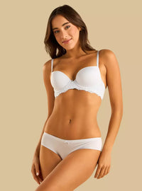 Pack of 2 - Lace Trim Push-Up Wired Demi Bra