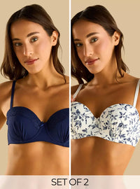 Pack of 2 - Assorted Wired Balconette Blue Set