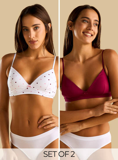 Pack of 2 - Assorted Non-Wired Padded A-frame Bra