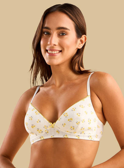 Pack of 2 -Cotton  Padded Non-Wired A-frame Bra