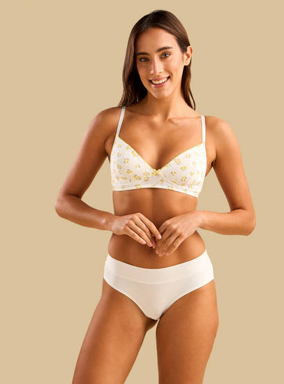 Pack of 2 -Cotton  Padded Non-Wired A-frame Bra