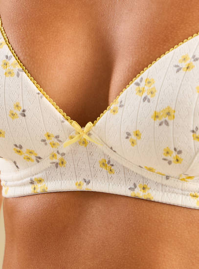 Pack of 2 -Cotton  Padded Non-Wired A-frame Bra