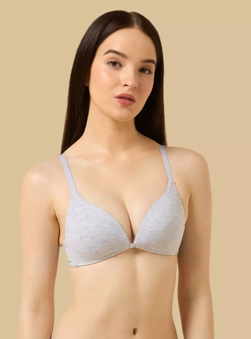 Pack of 2 - Textured Pointelle Padded A-frame Bra