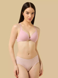 Pack of 2 - Textured Pointelle Padded A-frame Bra