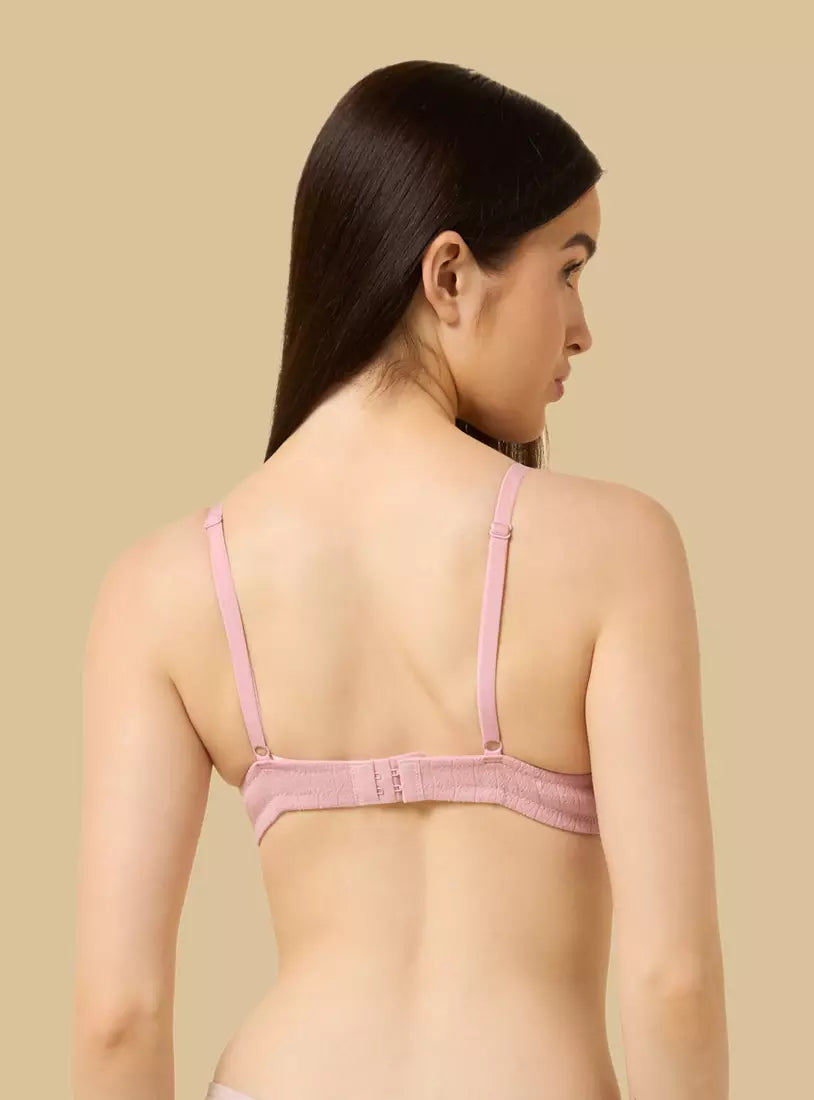 Pack of 2 - Textured Pointelle Padded A-frame Bra