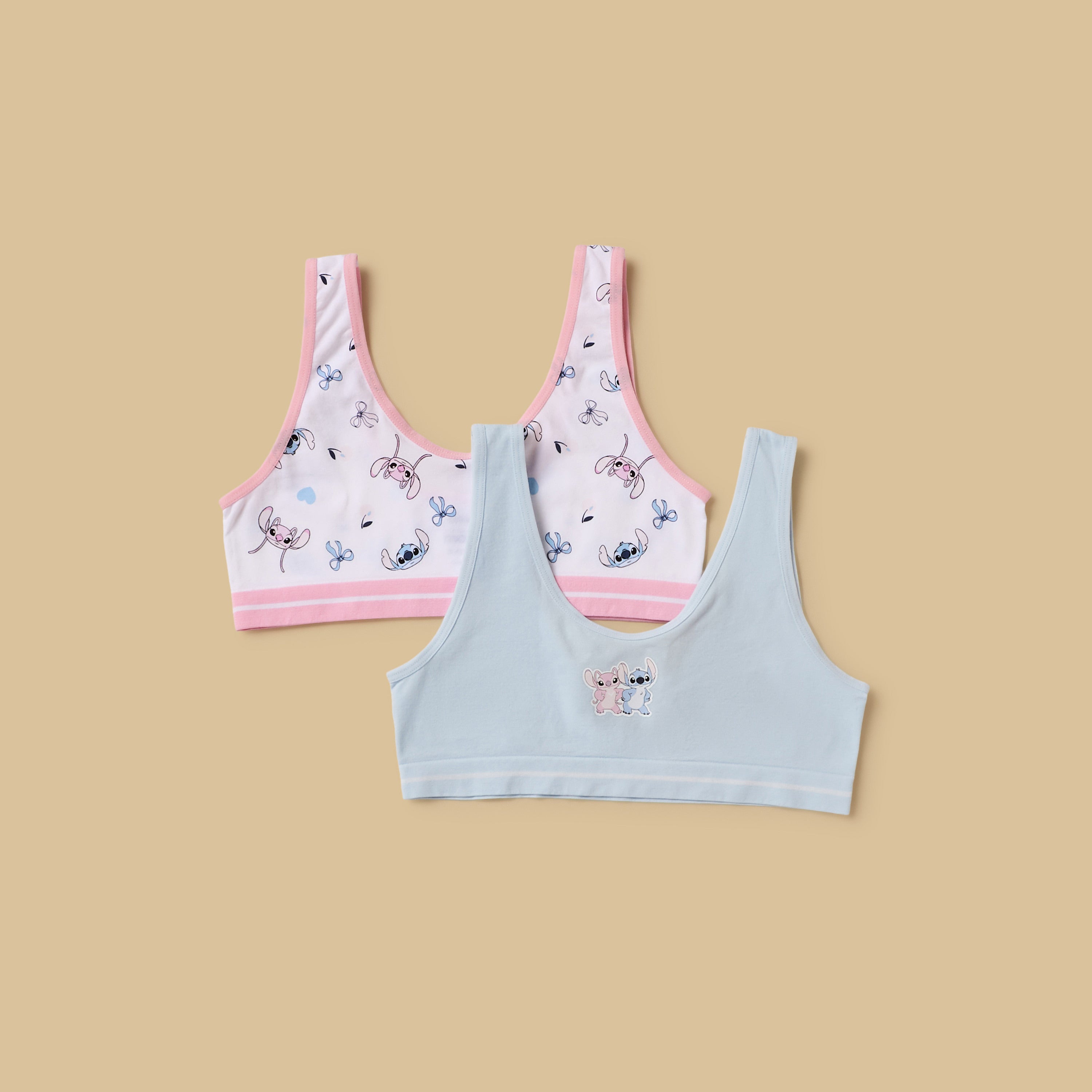 Pack of 2 - Stitch Print Non-Padded Trainer Bra