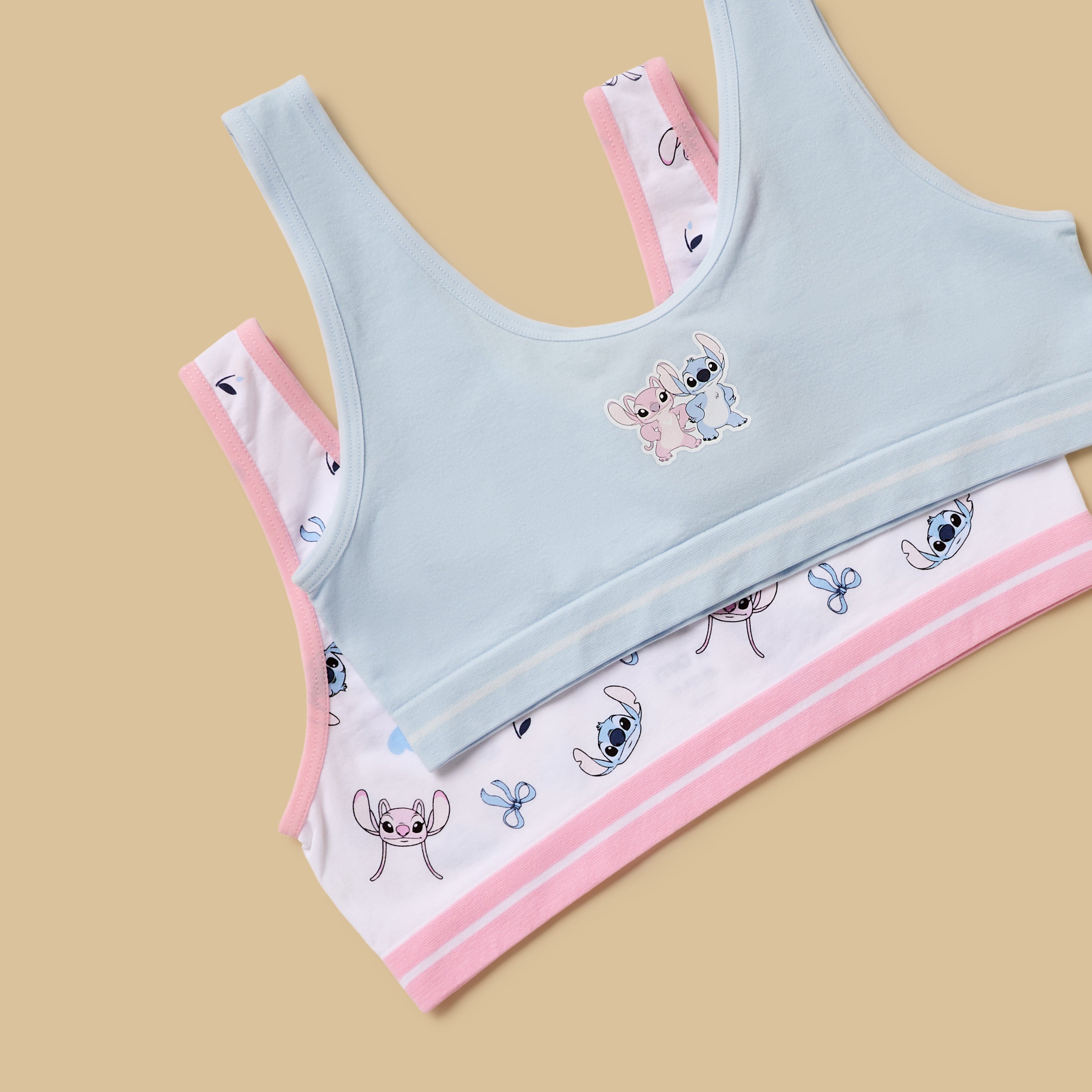 Pack of 2 - Stitch Print Non-Padded Trainer Bra