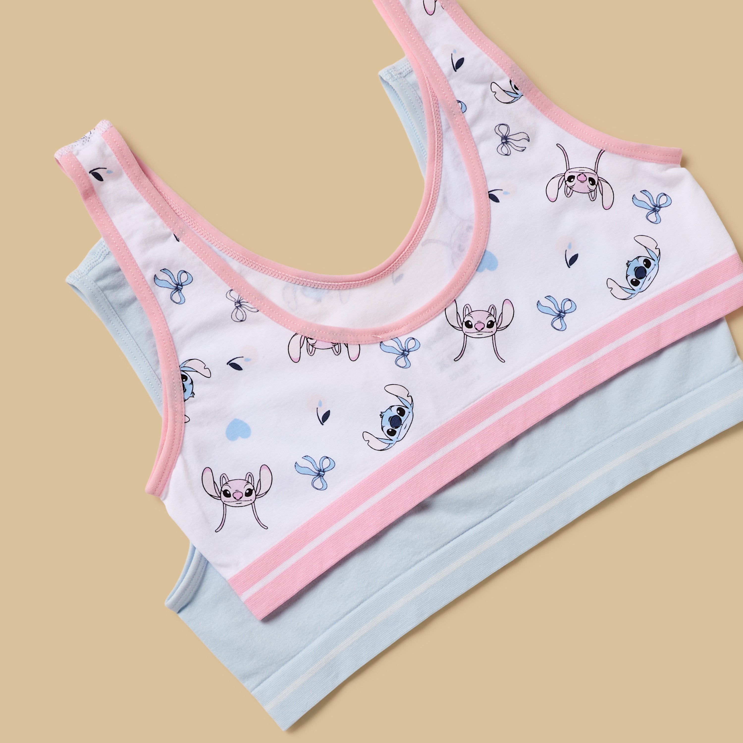 Pack of 2 - Stitch Print Non-Padded Trainer Bra