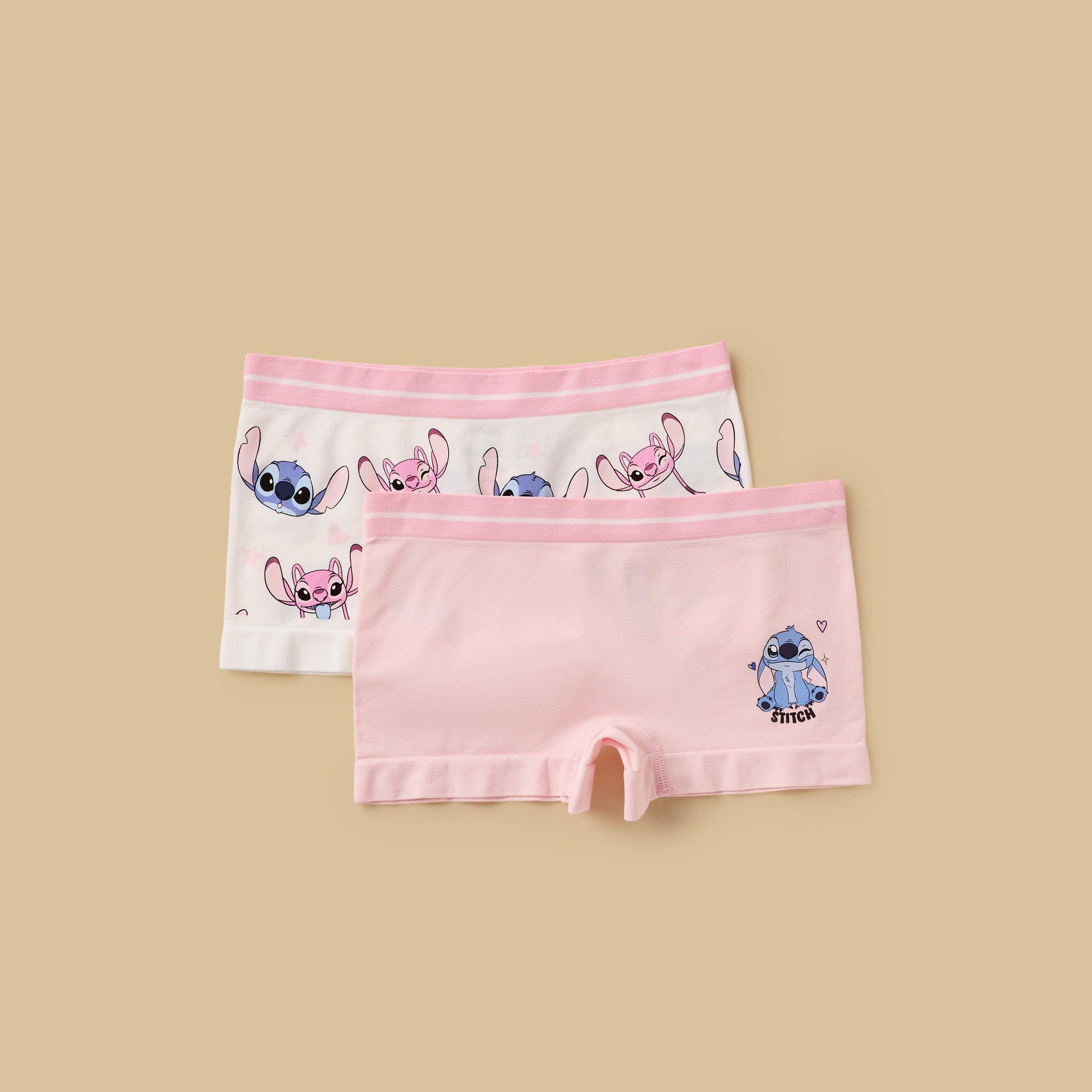 Pack of 2 - Stitch and Angel Print Boyshorts