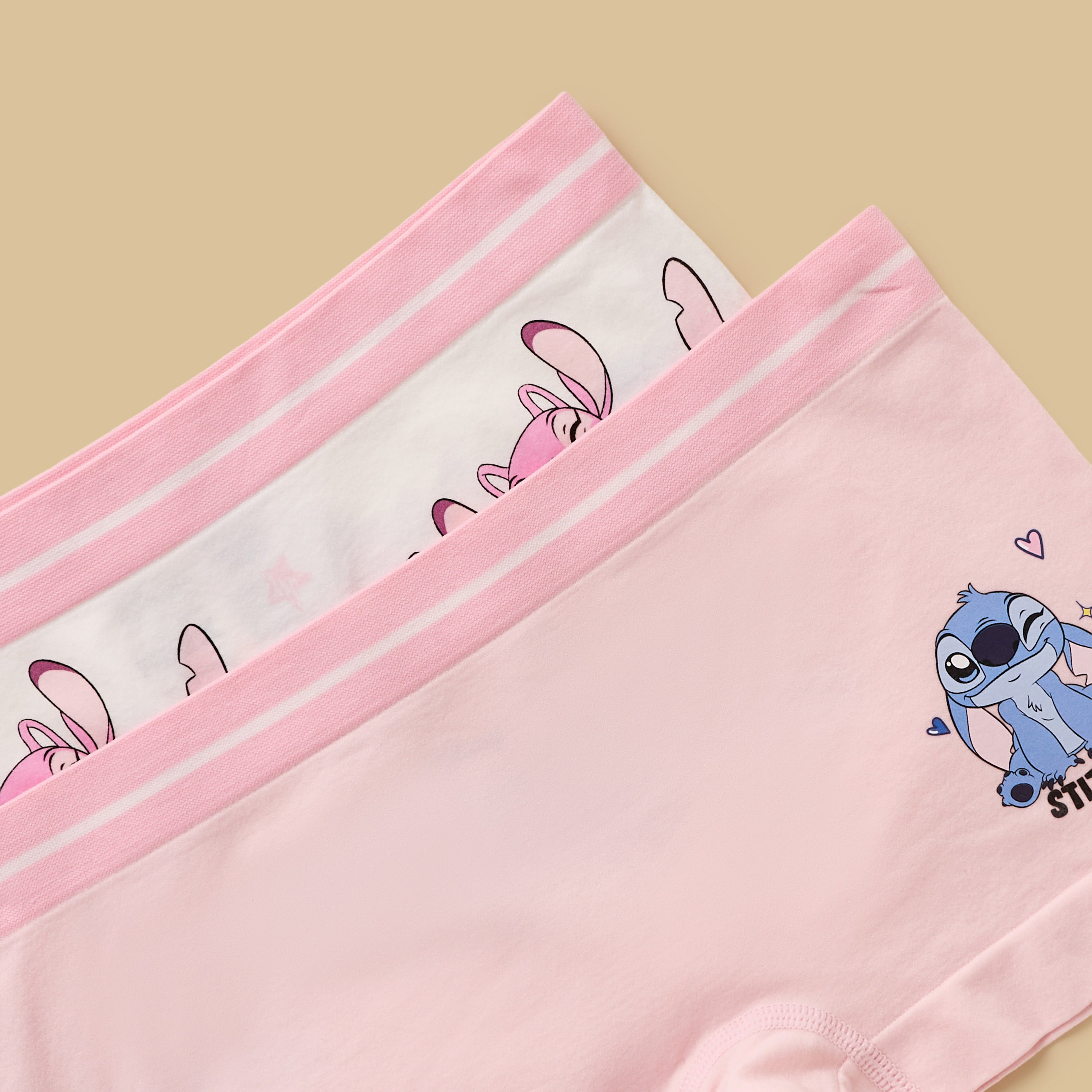 Pack of 2 - Stitch and Angel Print Boyshorts