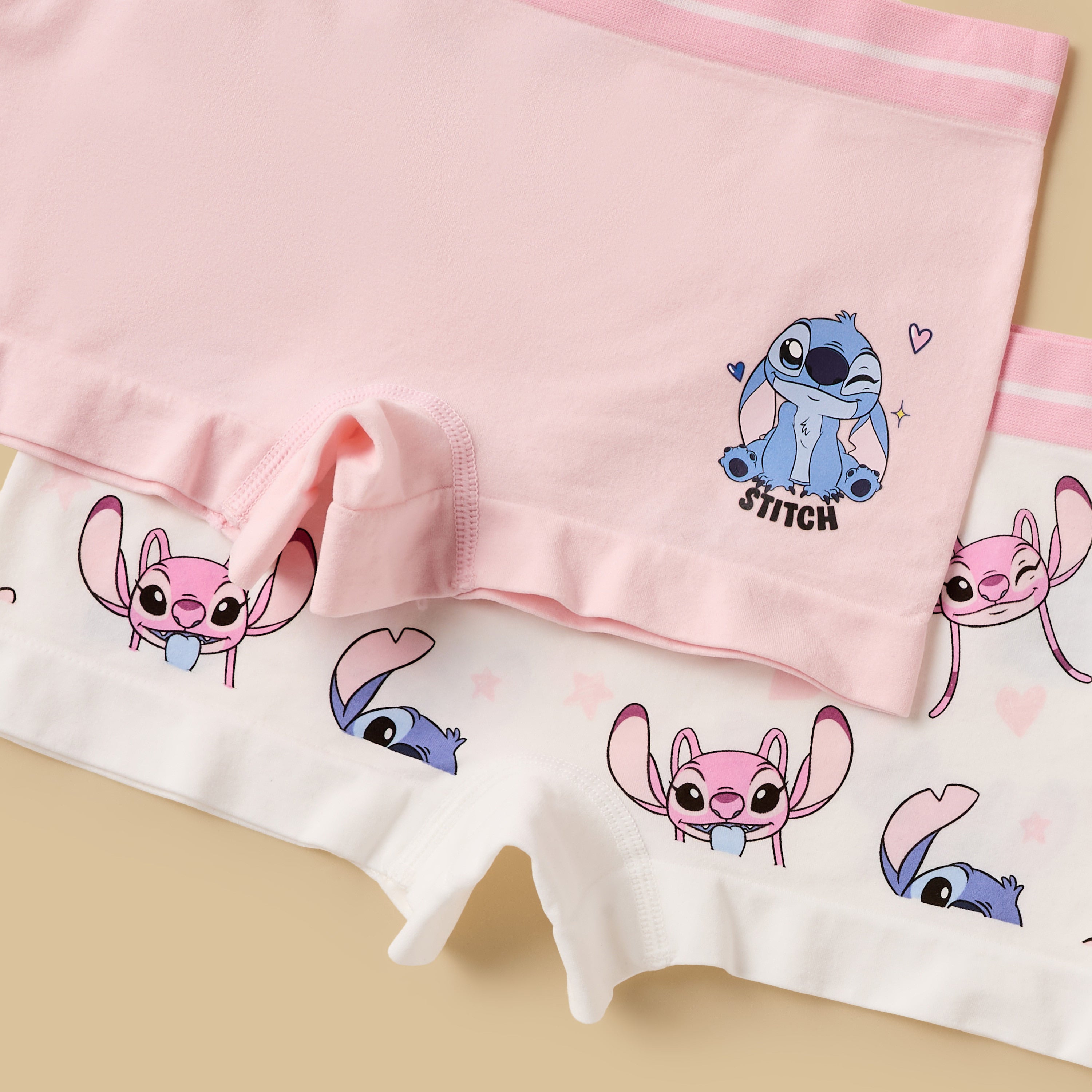 Pack of 2 - Stitch and Angel Print Boyshorts